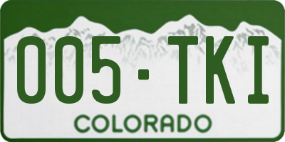 CO license plate 005TKI