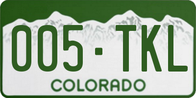 CO license plate 005TKL