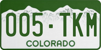 CO license plate 005TKM