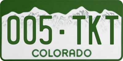 CO license plate 005TKT