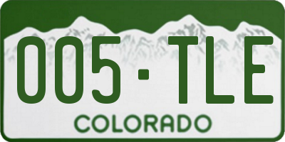CO license plate 005TLE