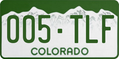 CO license plate 005TLF