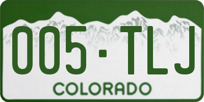 CO license plate 005TLJ