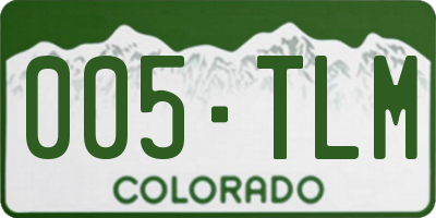 CO license plate 005TLM