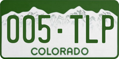 CO license plate 005TLP