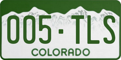 CO license plate 005TLS