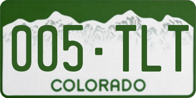 CO license plate 005TLT