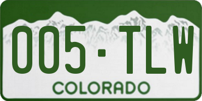 CO license plate 005TLW