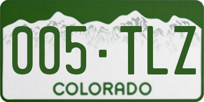 CO license plate 005TLZ