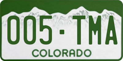 CO license plate 005TMA