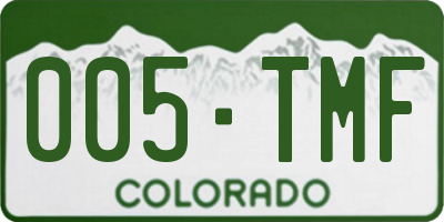 CO license plate 005TMF