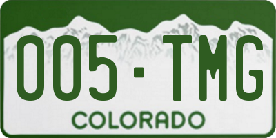CO license plate 005TMG