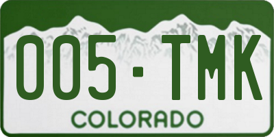 CO license plate 005TMK