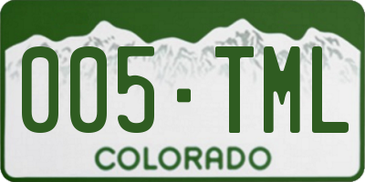 CO license plate 005TML