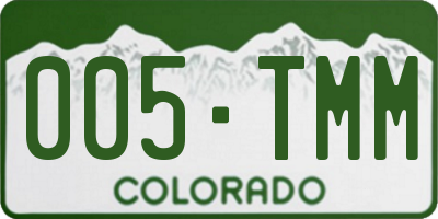 CO license plate 005TMM