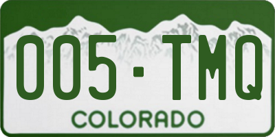 CO license plate 005TMQ