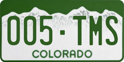 CO license plate 005TMS
