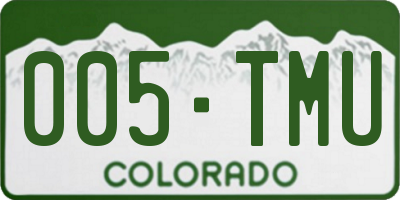 CO license plate 005TMU