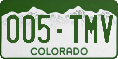 CO license plate 005TMV