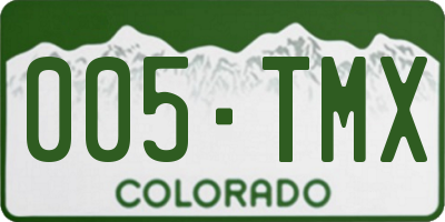 CO license plate 005TMX