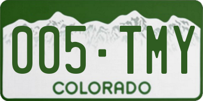 CO license plate 005TMY
