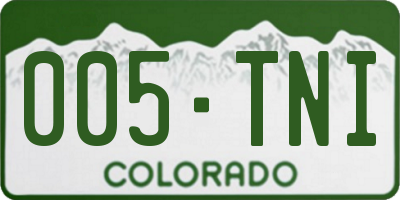 CO license plate 005TNI
