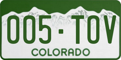 CO license plate 005TOV