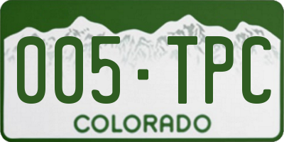 CO license plate 005TPC