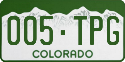CO license plate 005TPG