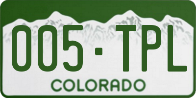 CO license plate 005TPL