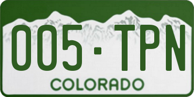 CO license plate 005TPN
