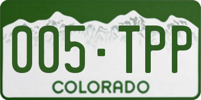 CO license plate 005TPP