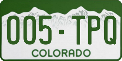 CO license plate 005TPQ