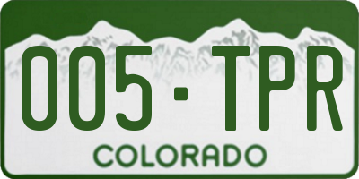CO license plate 005TPR