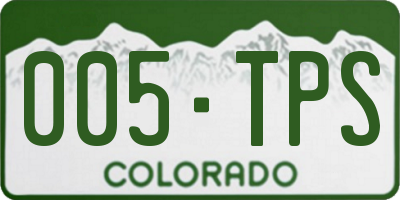 CO license plate 005TPS