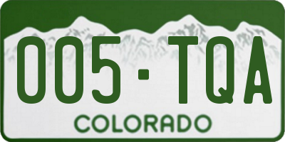 CO license plate 005TQA
