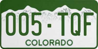 CO license plate 005TQF