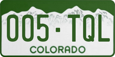 CO license plate 005TQL