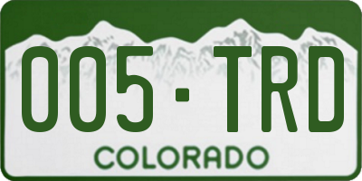 CO license plate 005TRD