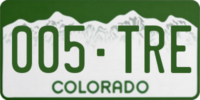 CO license plate 005TRE
