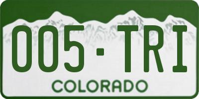 CO license plate 005TRI