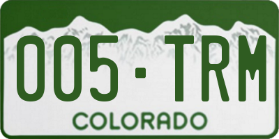 CO license plate 005TRM