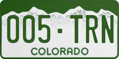 CO license plate 005TRN