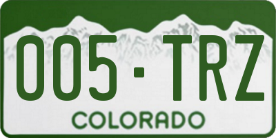 CO license plate 005TRZ