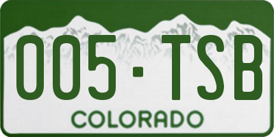 CO license plate 005TSB