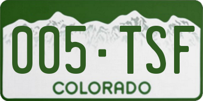 CO license plate 005TSF