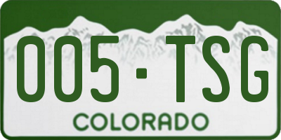 CO license plate 005TSG