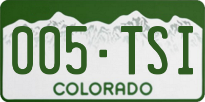 CO license plate 005TSI