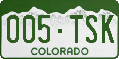 CO license plate 005TSK