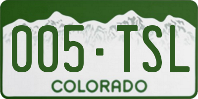 CO license plate 005TSL